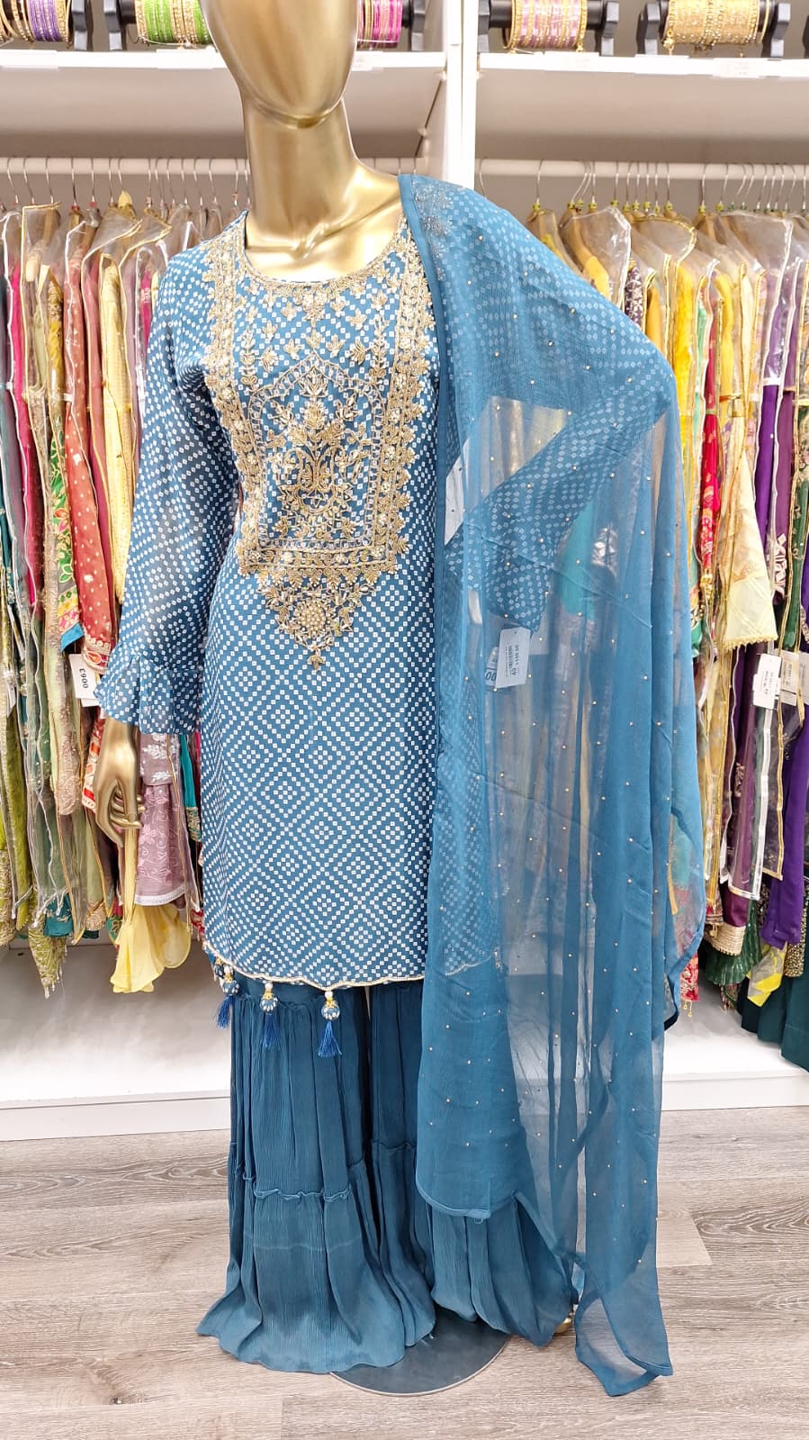 Teal Elegance: Tradition Meets Glamour