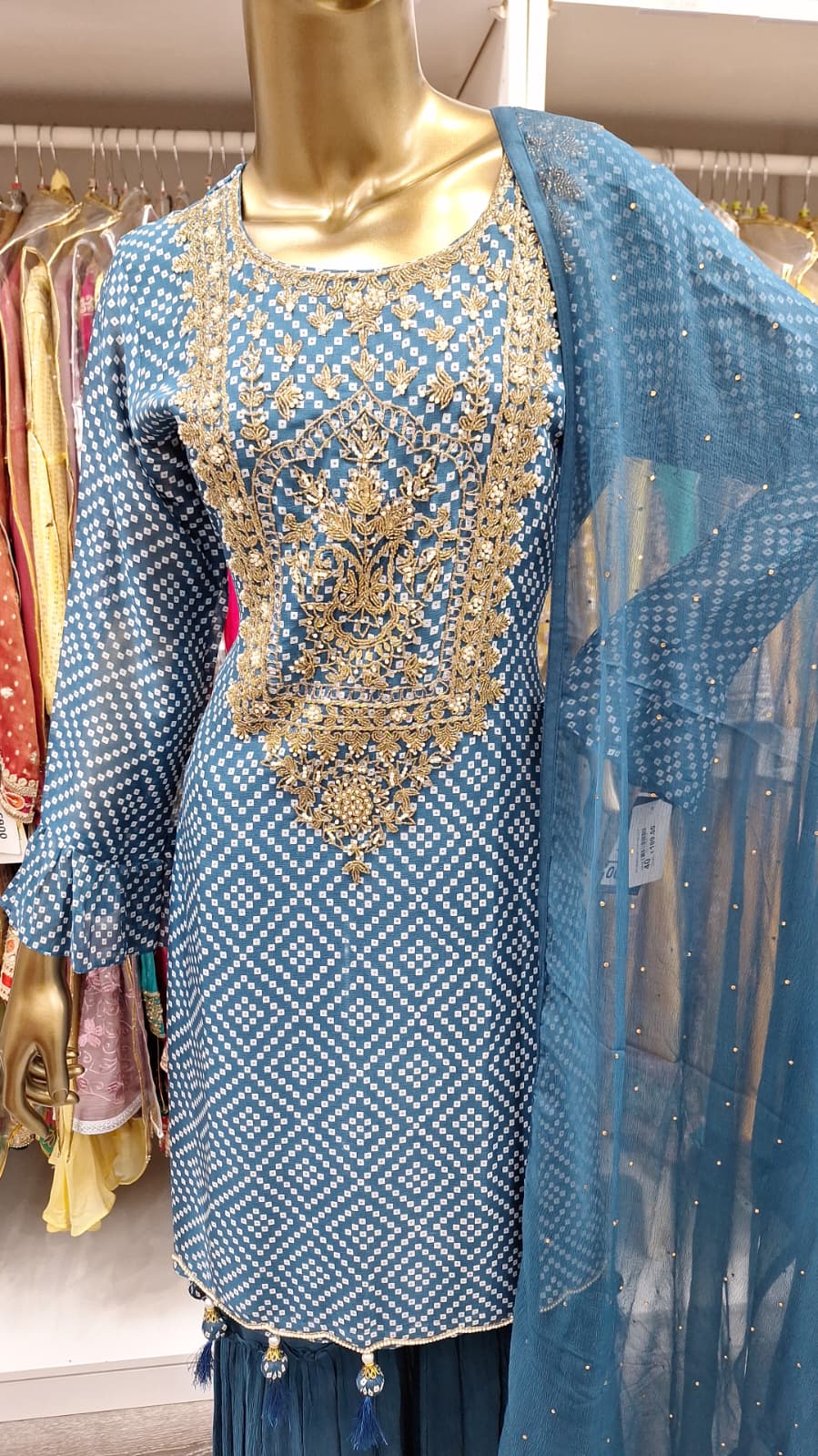 Teal Elegance: Tradition Meets Glamour