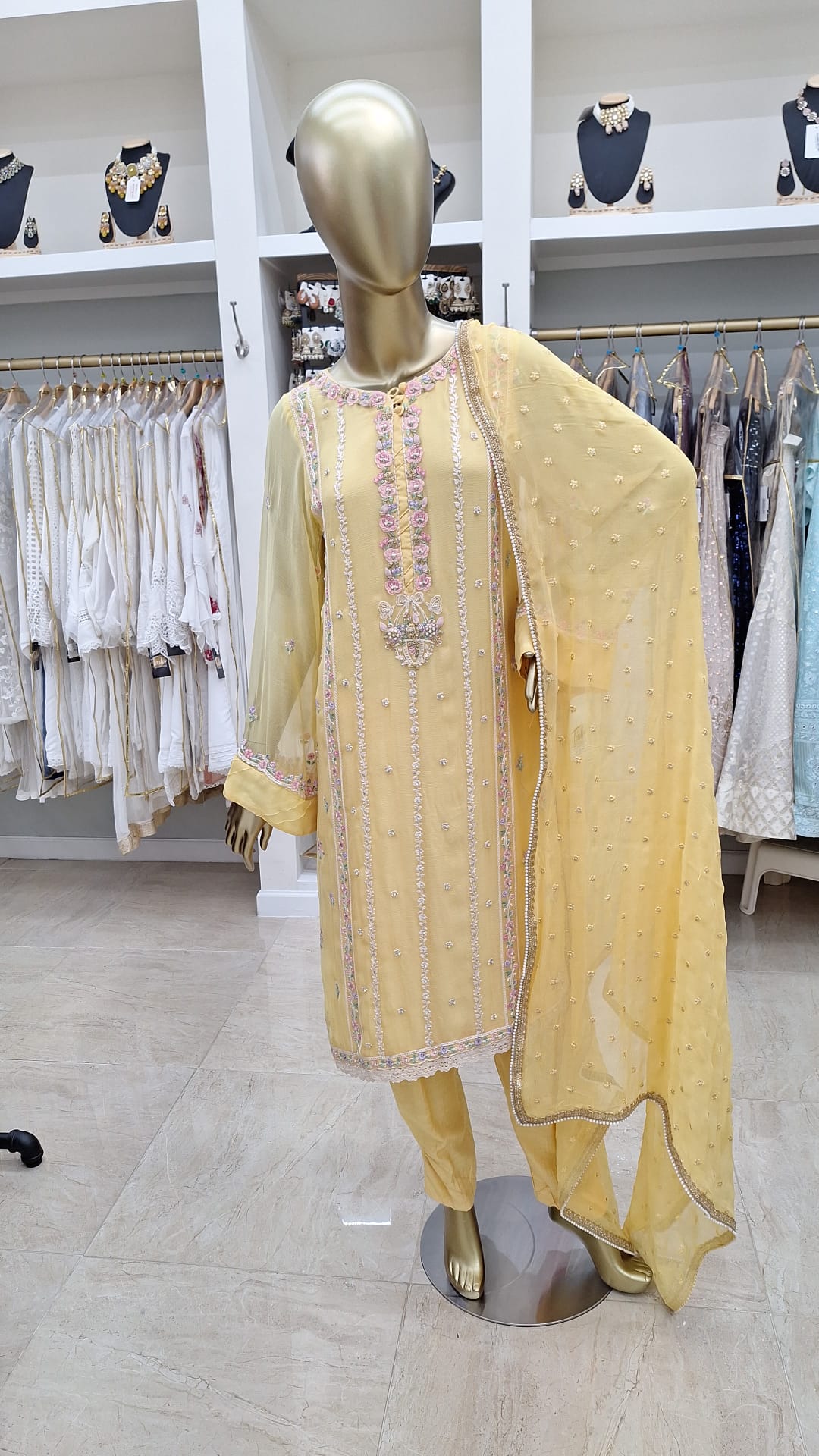 Golden Petals: Embroidered Daylight Charm