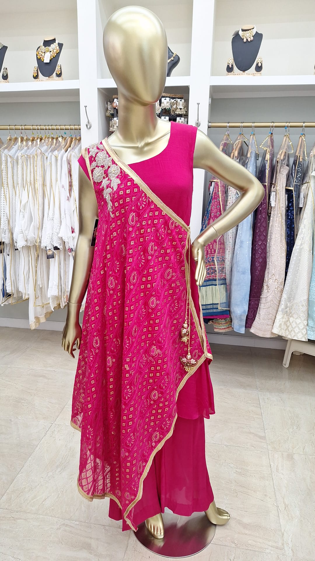 Rani Radiance: One-Shoulder Festive Stunner