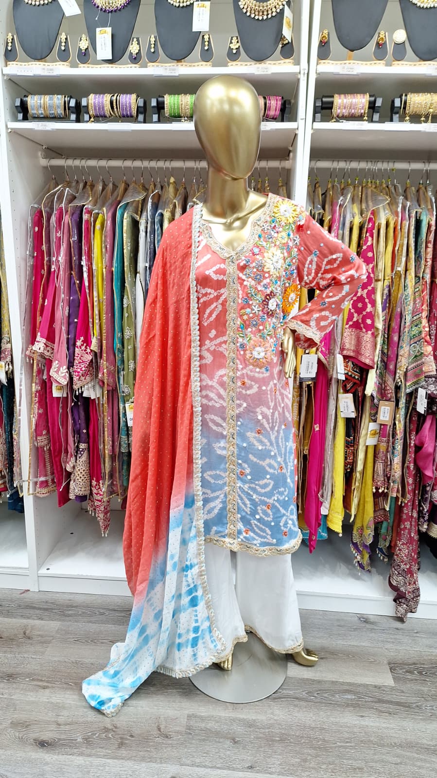 Tradition Painted in Coral & Blue