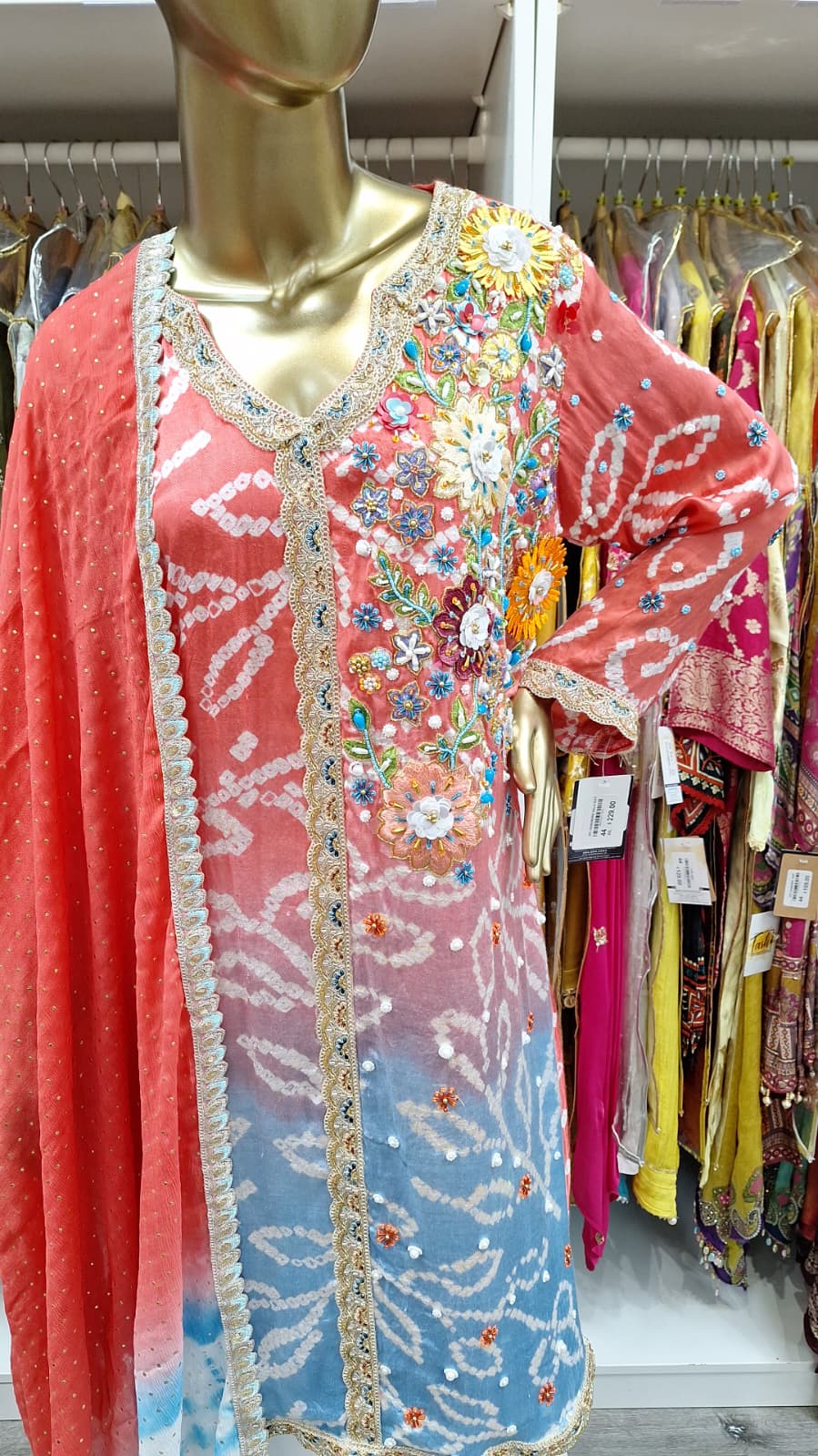 Tradition Painted in Coral & Blue